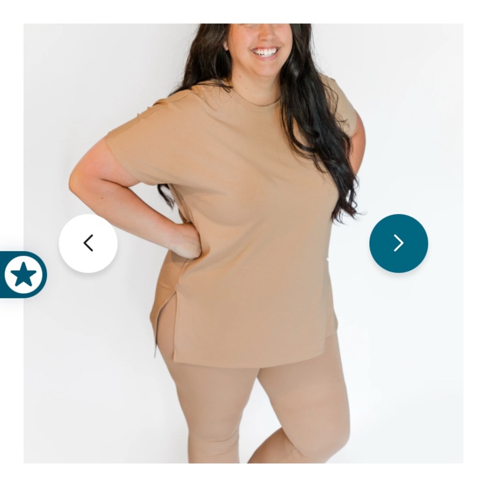 MonkeeRoo pajama set- women size medium - oversized tee and leggings in tan